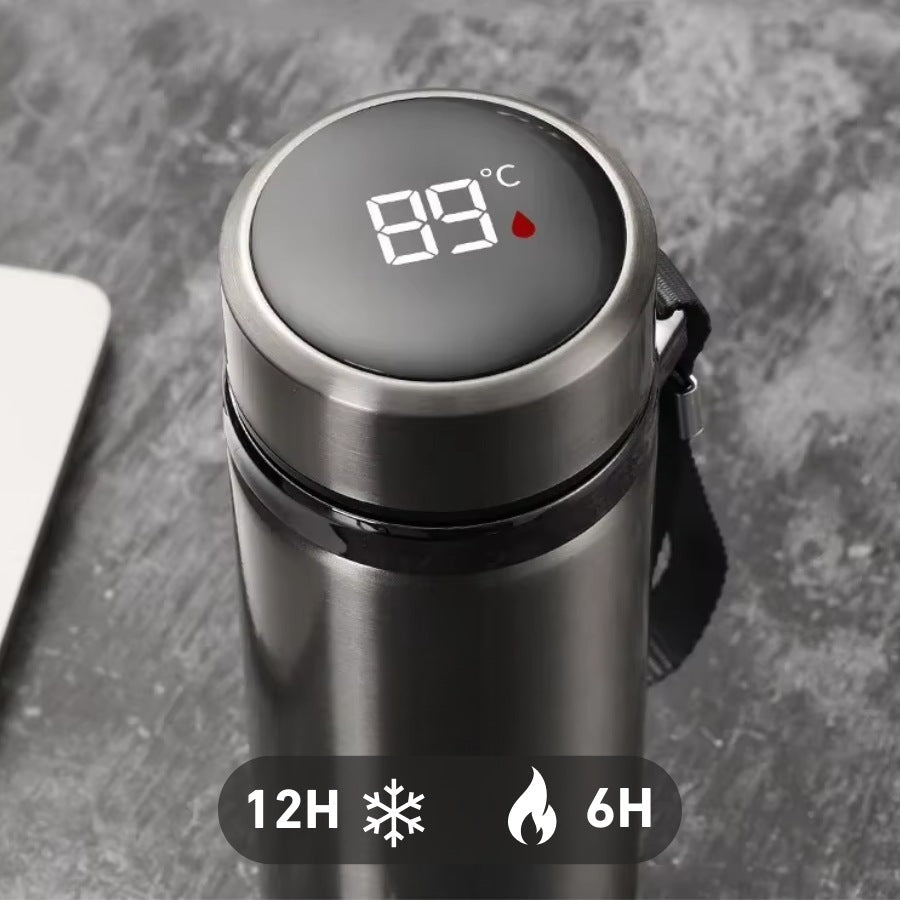 Garrafa de água térmica inteligente - AIRWATER PRO PRETA 1L